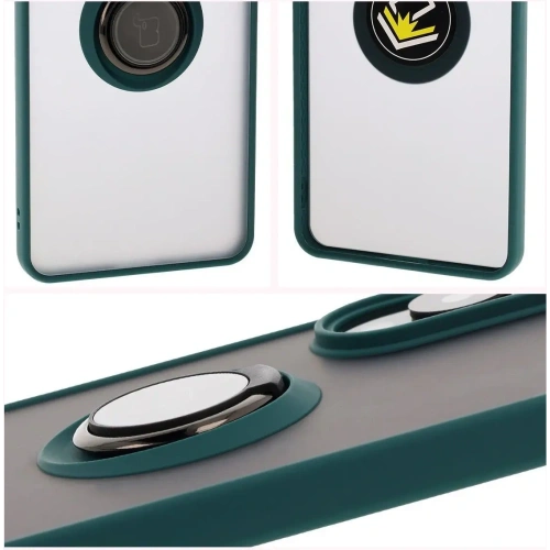 Kup Bizon Case Hybrid Ring Samsung Galaxy S25 Edge rauchig mit einem dunkelgrünen Rahmen - BIZ8877 - {ean13} - Sklep Home Screen