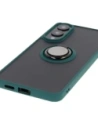 Kup Bizon Case Hybrid Ring Samsung Galaxy S25 Edge rauchig mit einem dunkelgrünen Rahmen - BIZ8877 - {ean13} - Sklep Home Screen