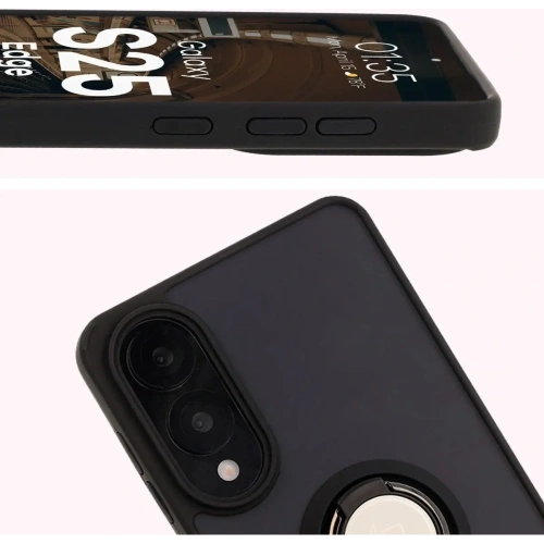 Kup Bizon Case Hybrid Ring Samsung Galaxy S25 Edge füstös fekete kerettel - BIZ8878 - {ean13} - Sklep Home Screen