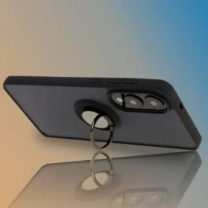 Kup Etui z uchwytem na palec Bizon Case Hybrid Ring do Samsung Galaxy S25 Edge przydymione z czarną ramką - BIZ8878 - {ean13} - Sklep Home Screen