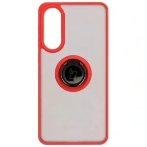 Kup Etui z uchwytem na palec Bizon Case Hybrid Ring do Samsung Galaxy S25 Edge przydymione z czerwoną ramką - BIZ8879 - {ean13} - Sklep Home Screen