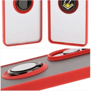 Kup Etui z uchwytem na palec Bizon Case Hybrid Ring do Samsung Galaxy S25 Edge przydymione z czerwoną ramką - BIZ8879 - {ean13} - Sklep Home Screen