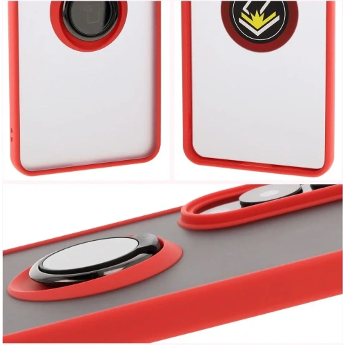 Kup Bizon Case Hybrid Ring Samsung Galaxy S25 Edge kouřový s červeným rámem - BIZ8879 - {ean13} - Sklep Home Screen