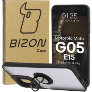Buy Bizon Case Hybrid Ring Motorola Moto G05 / E15 smoky with a black frame - BIZ8882 - {ean13} - Home Screen Store Europe
