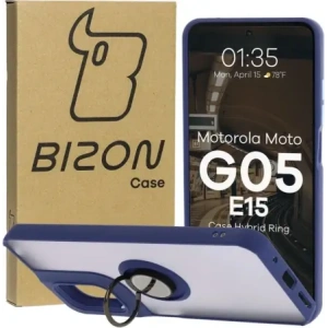 Kup Bizon Case Hybrid Ring Motorola Moto G05 / E15 füstös sötétkék kerettel - BIZ8884 - {ean13} - Sklep Home Screen