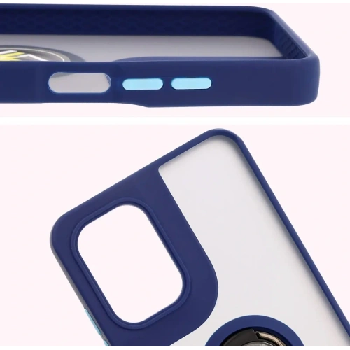 Kup Bizon Case Hybrid Ring Motorola Moto G05 / E15 fumuriu cu un cadru de culoare albastră închisă - BIZ8884 - {ean13} - Sklep Home Screen