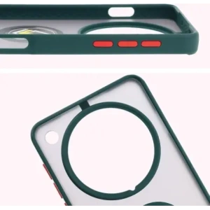 Kup Etui z uchwytem na palec Bizon Case Hybrid Ring do Oppo Find X8 Pro przydymione z ciemnozieloną ramką - BIZ8885 - {ean13} - Sklep Home Screen