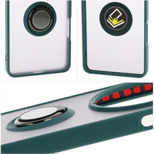 Kup Bizon Case Hybrid Ring Oppo Find X8 Pro rauchig mit einem dunkelgrünen Rahmen - BIZ8885 - {ean13} - Sklep Home Screen