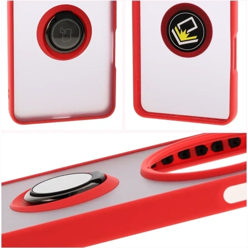Kup Bizon Case Hybrid Ring Oppo Find X8 Pro fumuriu cu un cadru roșu - BIZ8887 - {ean13} - Sklep Home Screen
