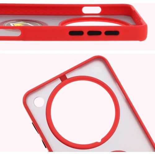 Kup Bizon Case Hybrid Ring Oppo Find X8 Pro kouřový s červeným rámem - BIZ8887 - {ean13} - Sklep Home Screen