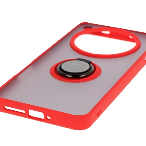 Kup Etui z uchwytem na palec Bizon Case Hybrid Ring do Oppo Find X8 Pro przydymione z czerwoną ramką - BIZ8887 - {ean13} - Sklep Home Screen