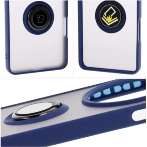 Kup Etui z uchwytem na palec Bizon Case Hybrid Ring do Oppo Find X8 Pro przydymione z granatową ramką - BIZ8888 - {ean13} - Sklep Home Screen