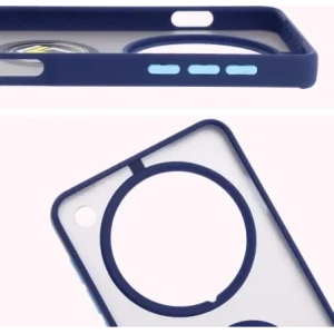 Kup Etui z uchwytem na palec Bizon Case Hybrid Ring do Oppo Find X8 Pro przydymione z granatową ramką - BIZ8888 - {ean13} - Sklep Home Screen