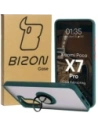Bizon Case Hybrid Ring Xiaomi Poco X7 Pro fumuriu cu un cadru verde închis