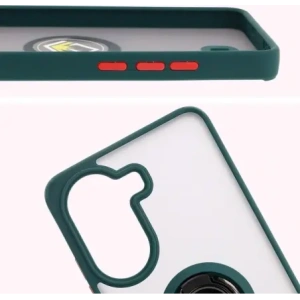 Kup Bizon Case Hybrid Ring Xiaomi Poco X7 Pro fumuriu cu un cadru verde închis - BIZ8889 - {ean13} - Sklep Home Screen