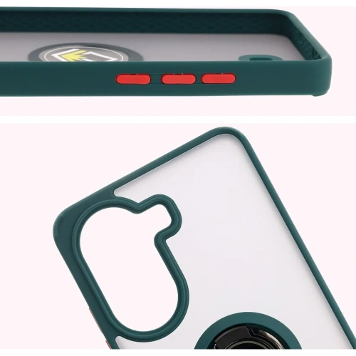 Buy Bizon Case Hybrid Ring Xiaomi Poco X7 Pro smoky with a dark green frame - BIZ8889 - {ean13} - Home Screen Store Europe