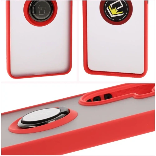 Kup Bizon Case Hybrid Gyűrű Xiaomi Poco X7 Pro füstös piros kerettel - BIZ8890 - {ean13} - Sklep Home Screen