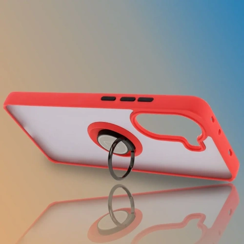 Kup Bizon Case Hybrid Gyűrű Xiaomi Poco X7 Pro füstös piros kerettel - BIZ8890 - {ean13} - Sklep Home Screen