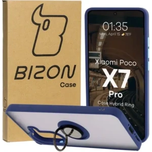 Buy Bizon Case Hybrid Ring Xiaomi Poco X7 Pro smoky with a dark blue frame - BIZ8891 - {ean13} - Home Screen Store Europe