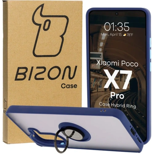 Kup Bizon Case Hybrid Ring Xiaomi Poco X7 Pro kouřový s tmavě modrým rámem - BIZ8891 - {ean13} - Sklep Home Screen