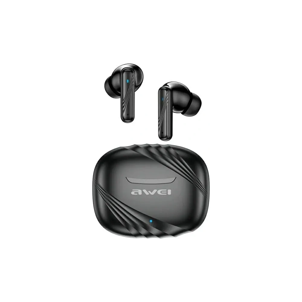 Bezprzewodowe słuchawki dokanałowe AWEI Bluetooth 5.3 TA6 ANC+ stacja dokująca czarny