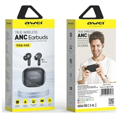 Kup AWEI Bluetooth 5.3 TA6 ANC bezdrátová sluchátka + dokovací stanice černá - AWEI245 - {ean13} - Sklep Home Screen