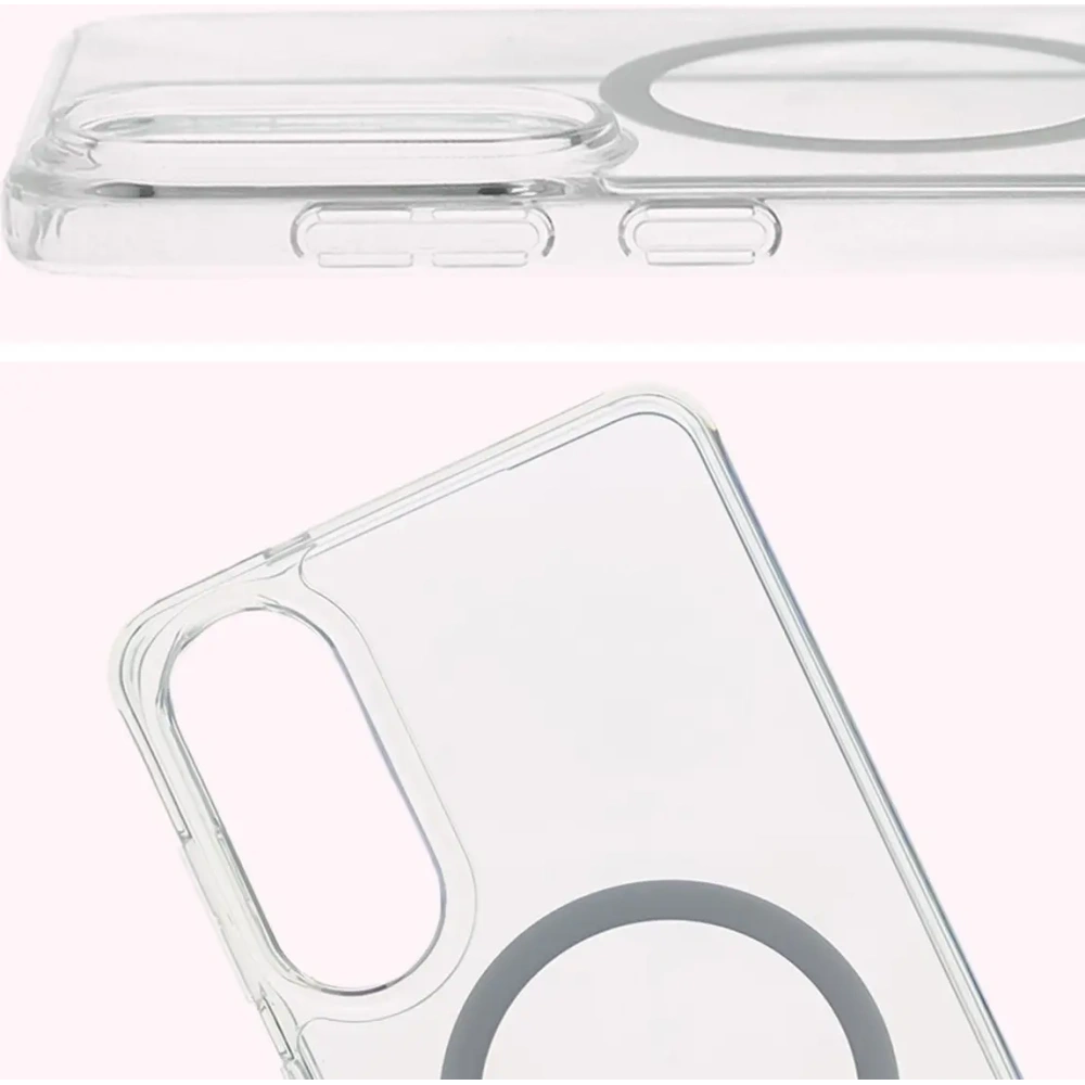 Etui z pierścieniem magnetycznym Bizon Case CrystalO do Samsung Galaxy S25 Edge przezroczyste