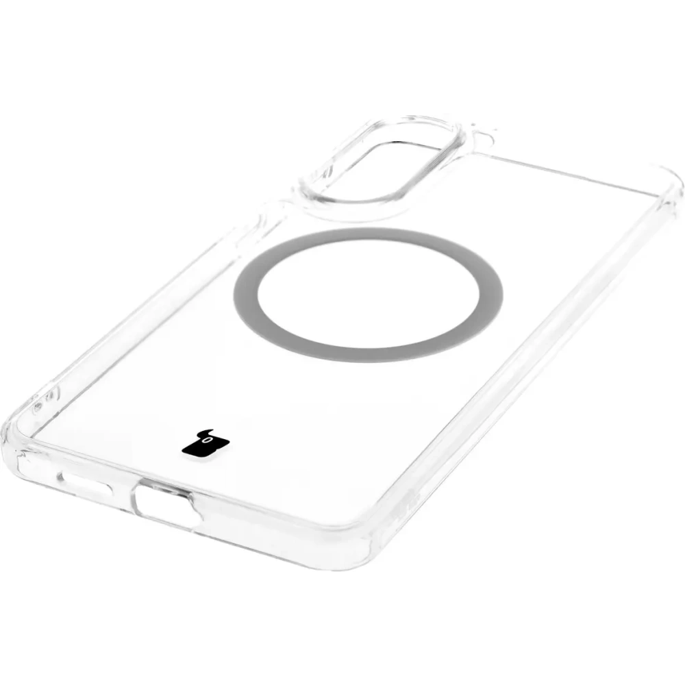 Etui z pierścieniem magnetycznym Bizon Case CrystalO do Samsung Galaxy S25 Edge przezroczyste