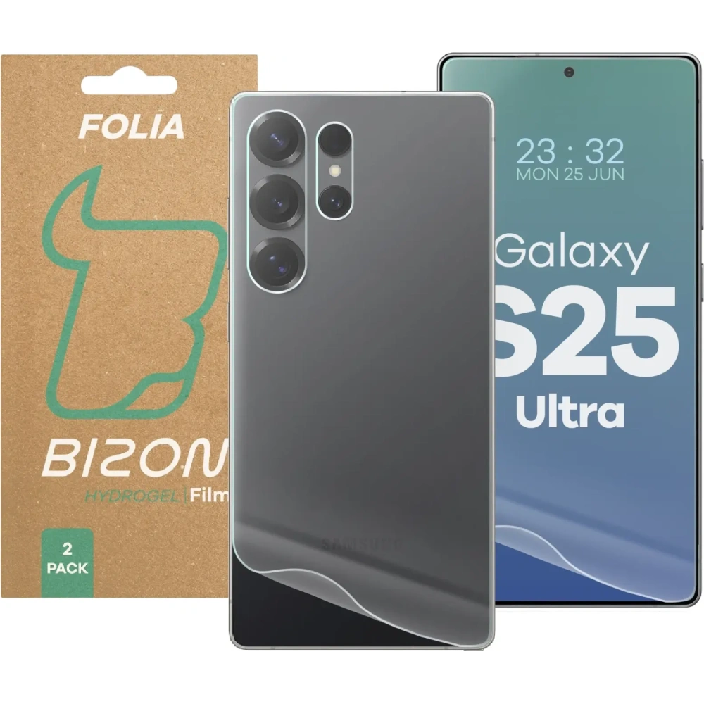 Folia hydrożelowa na tył i przód Bizon Glass Hydrogel Pack do Samsung Galaxy S25 Ultra
