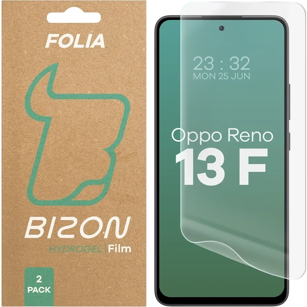 Folia hydrożelowa na ekran Bizon Glass Hydrogel Front do Oppo Reno13 F [2 PACK]