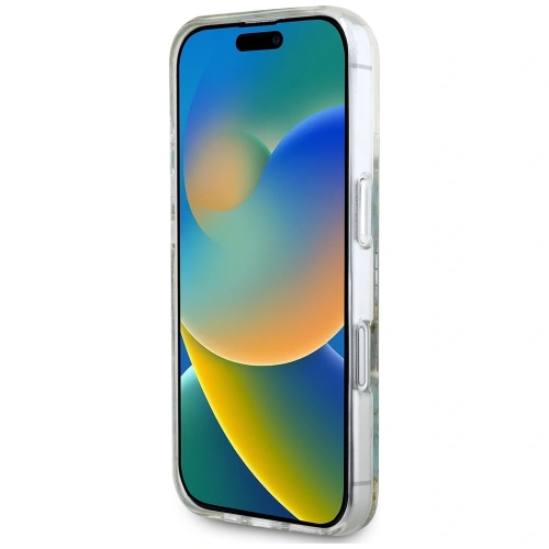 Kup Guess Harzblumen Glitzer MagSafe Apple iPhone 16 türkis - GUE4501 - {ean13} - Sklep Home Screen