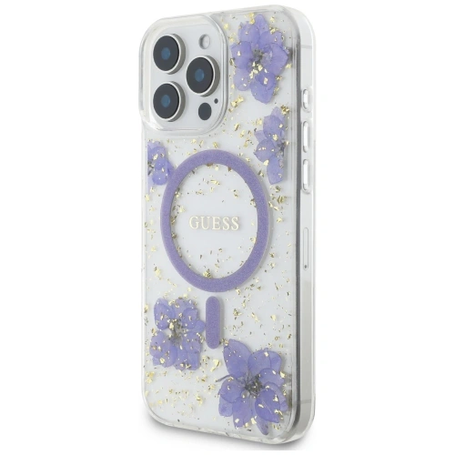 Buy Guess Resin Flowers MagSafe Apple iPhone 16 Pro purple - GUE4502 - {ean13} - Home Screen Store Europe