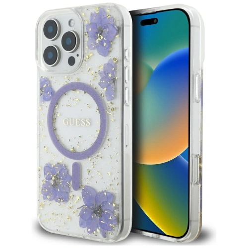 Kup Guess Harzblumen MagSafe Apple iPhone 16 Pro Max lila - GUE4503 - {ean13} - Sklep Home Screen
