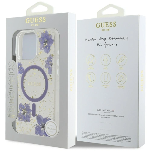 Buy Guess Resin Flowers MagSafe Apple iPhone 16 Pro Max purple - GUE4503 - {ean13} - Home Screen Store Europe