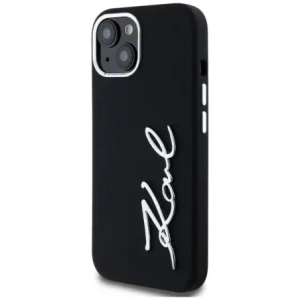 Buy Karl Lagerfeld Silicone Metal Script Logo Apple iPhone 15 black - KLD21999 - {ean13} - Home Screen Store Europe