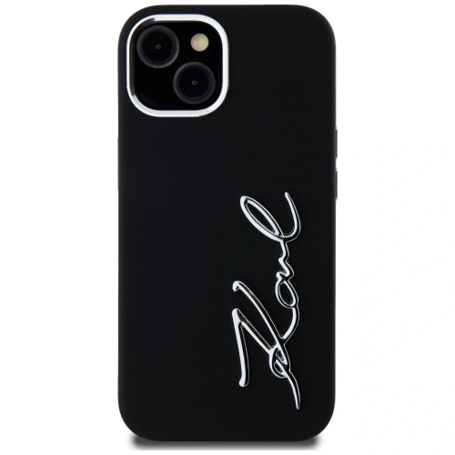 Kup Etui Karl Lagerfeld Silicone Metal Script Logo do Apple iPhone 15 czarny - KLD21999 - {ean13} - Sklep Home Screen