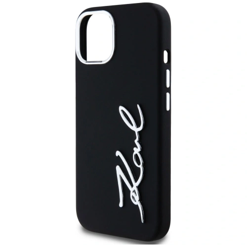 Kup Etui Karl Lagerfeld Silicone Metal Script Logo do Apple iPhone 15 czarny - KLD21999 - {ean13} - Sklep Home Screen