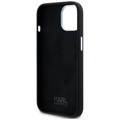 Kup Etui Karl Lagerfeld Silicone Metal Script Logo do Apple iPhone 15 czarny - KLD21999 - {ean13} - Sklep Home Screen