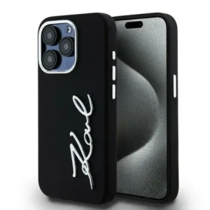 Kup Karl Lagerfeld Szilikon Fém Felirat Logo Apple iPhone 15 Pro Max fekete - KLD22000 - {ean13} - Sklep Home Screen
