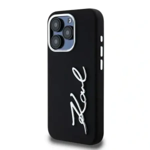 Kup Karl Lagerfeld Silikon Metall Schriftzug Logo Apple iPhone 15 Pro Max schwarz - KLD22000 - {ean13} - Sklep Home Screen