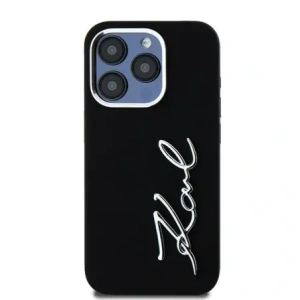 Kup Karl Lagerfeld Silikon Metall Schriftzug Logo Apple iPhone 15 Pro Max schwarz - KLD22000 - {ean13} - Sklep Home Screen