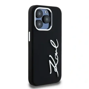 Kup Karl Lagerfeld Silikon Metall Schriftzug Logo Apple iPhone 15 Pro Max schwarz - KLD22000 - {ean13} - Sklep Home Screen