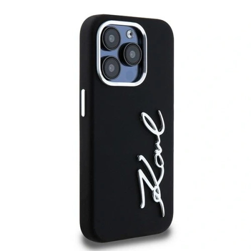 Buy Karl Lagerfeld Silicone Metal Script Logo Apple iPhone 15 Pro Max black - KLD22000 - {ean13} - Home Screen Store Europe