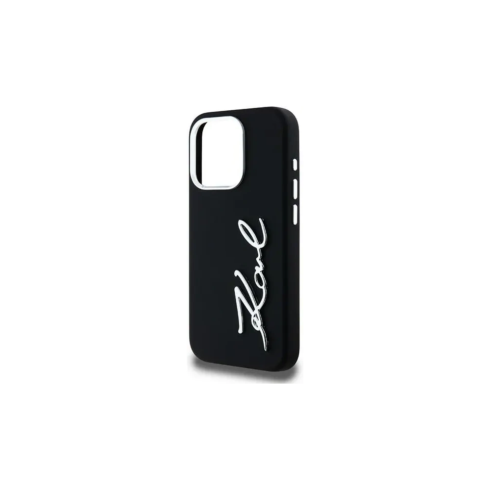 Etui Karl Lagerfeld Silicone Metal Script Logo do Apple iPhone 15 Pro Max czarny