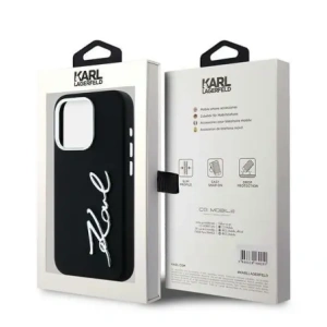 Kup Karl Lagerfeld Silikon Metall Schriftzug Logo Apple iPhone 15 Pro Max schwarz - KLD22000 - {ean13} - Sklep Home Screen