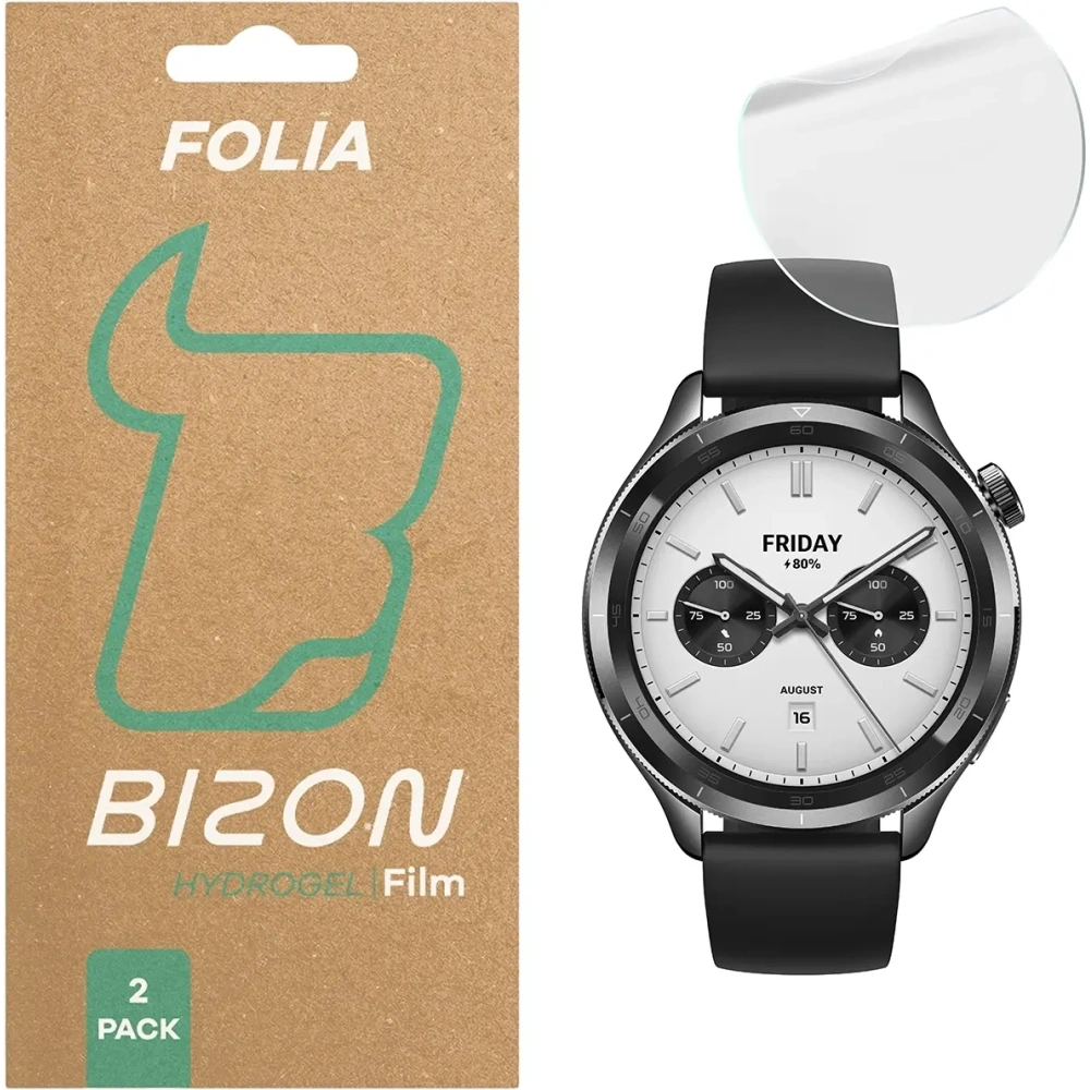 Folia hydrożelowa na ekran Bizon Glass Watch Hydrogel do Xiaomi Watch S4 [2 PACK]