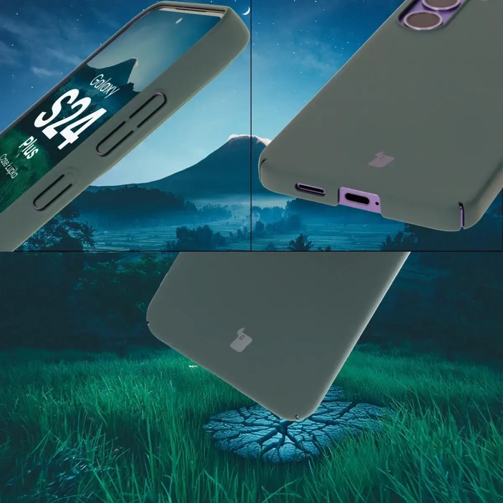 Etui Bizon Case Łupka do Samsung Galaxy S24+ Plus zielone