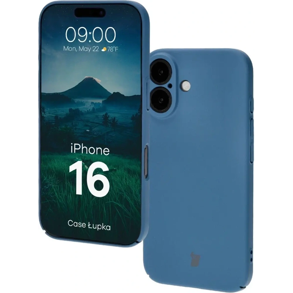 Etui Bizon Case Łupka do Apple iPhone 16 niebieskie
