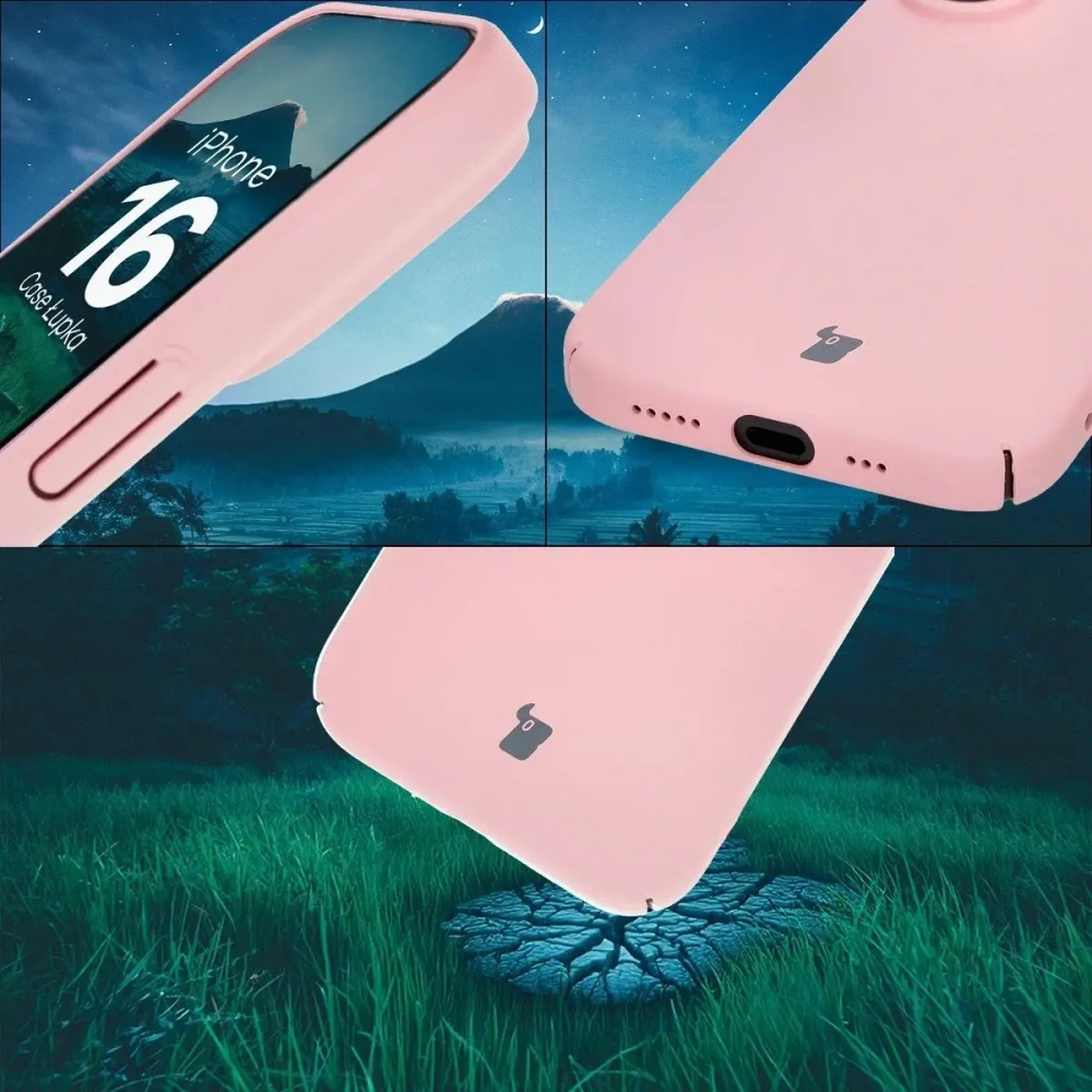 Etui Bizon Case Łupka do Apple iPhone 16 różowe