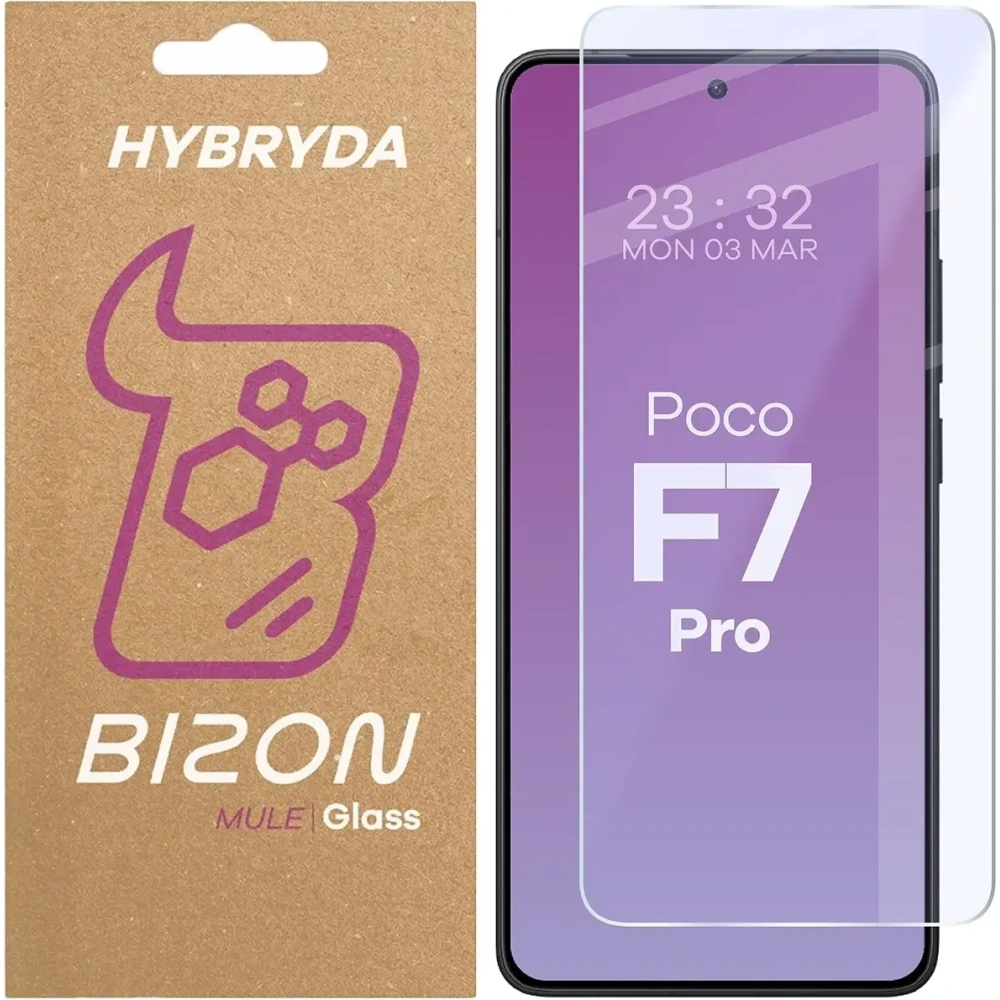 Elastyczne szkło hybrydowe Bizon Glass Mule do Xiaomi POCO F7 Pro
